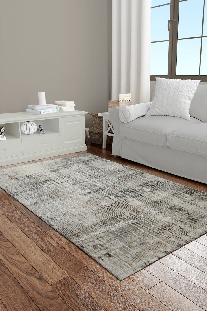 Turkish Matrix Rug - 3.9 x 5.5 FT - Contemporary Abstract Elegance with Premium Quality