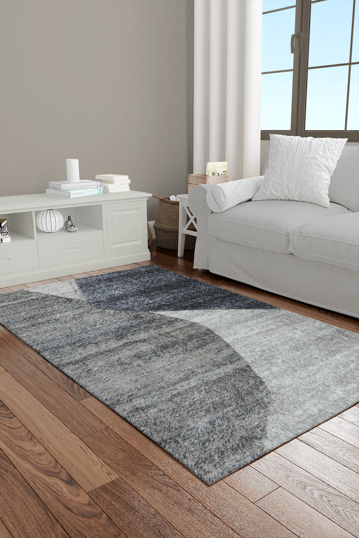 Turkish Shaggy Carlifornia Rug - 3.9 x 5.5 FT - Gray -Fluffy and Durable Floor Rug