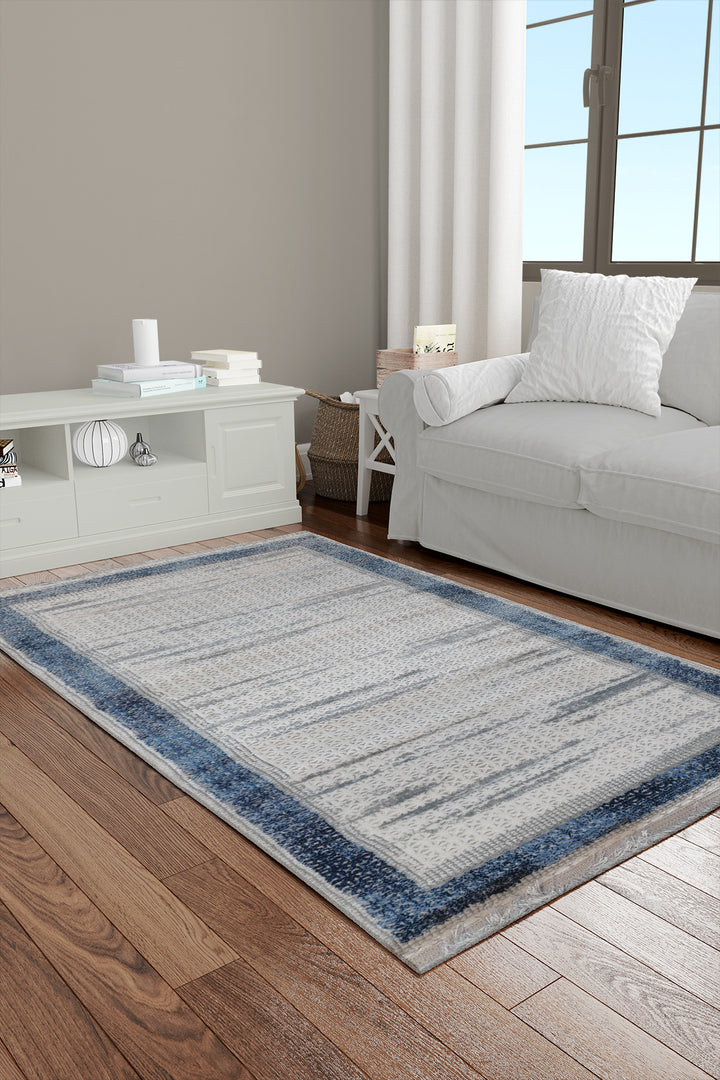 Irani Farsh E Firozeh-P Rug - 2.6 x 4.9  FT - Beige and  Blue  Superior Comfort, Modern Style Accent Rugs