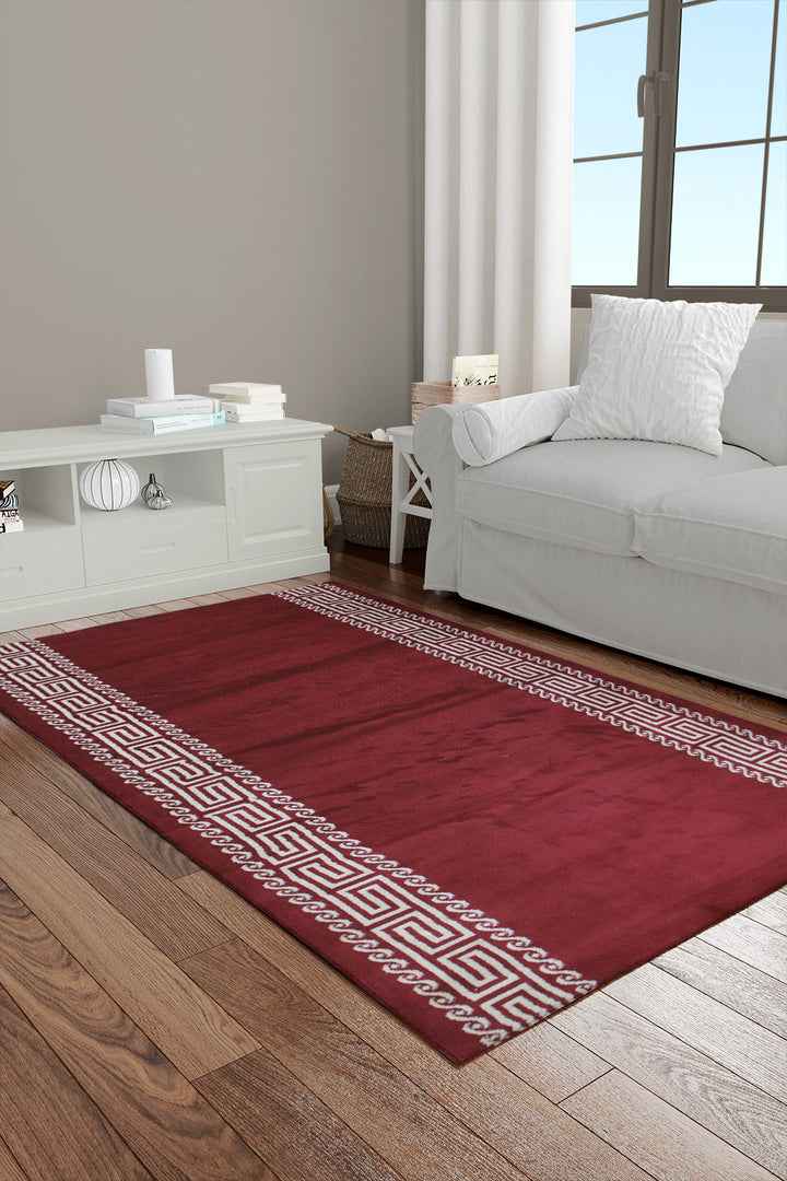 Turkish Modern  Festival Wd Rug  - 3.2 x 6.5 FT - Red -  Luxurious Woven Masterpiece 50% Off!