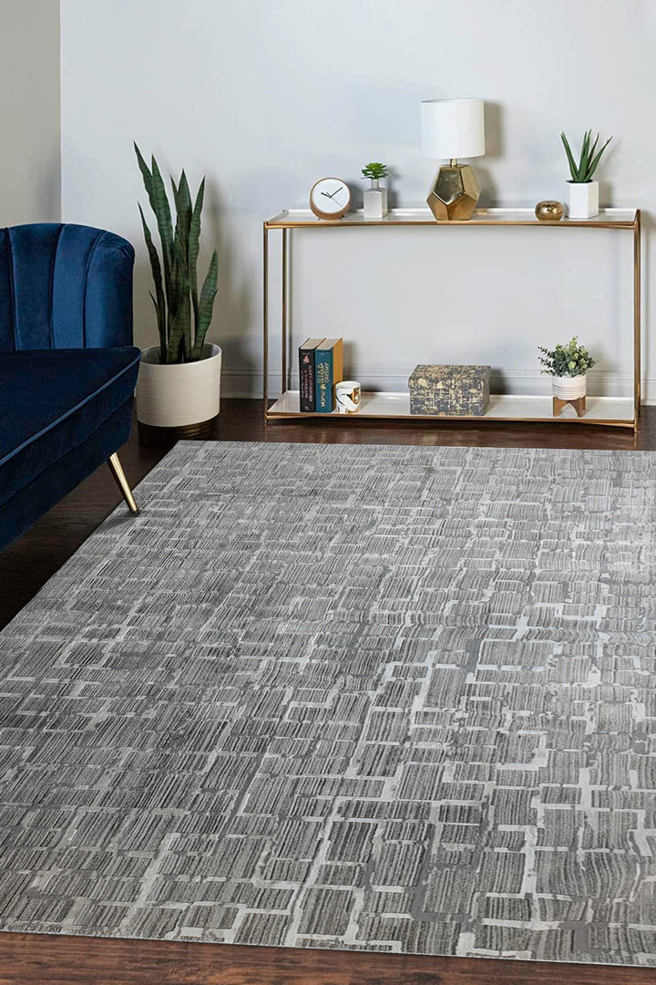 Turkish Modern Festival-Plus Rug - 6.5 x 9.8  FT - Gray and Beige  Superior Comfort, Modern Style Accent Rugs