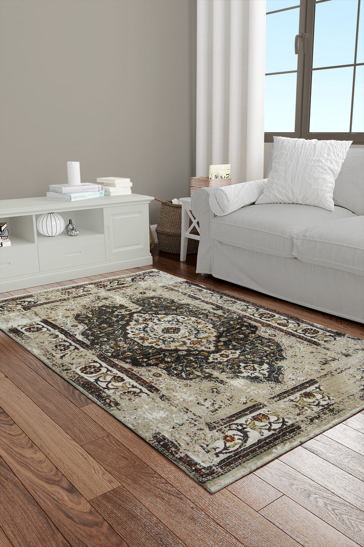 Turkish Allure Rug - 3.9 x 5.9 FT -  Beige - Elegant Woven Design with Premium Quality