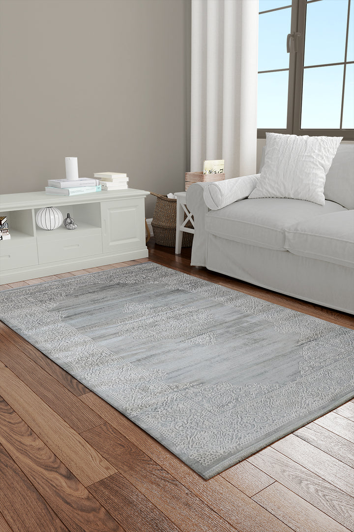 Premium Quality Turkish-Bamboo Rug - 3.2 x 6.5 FT - Gray  Superior Comfort, Modern Style Accent Rugs