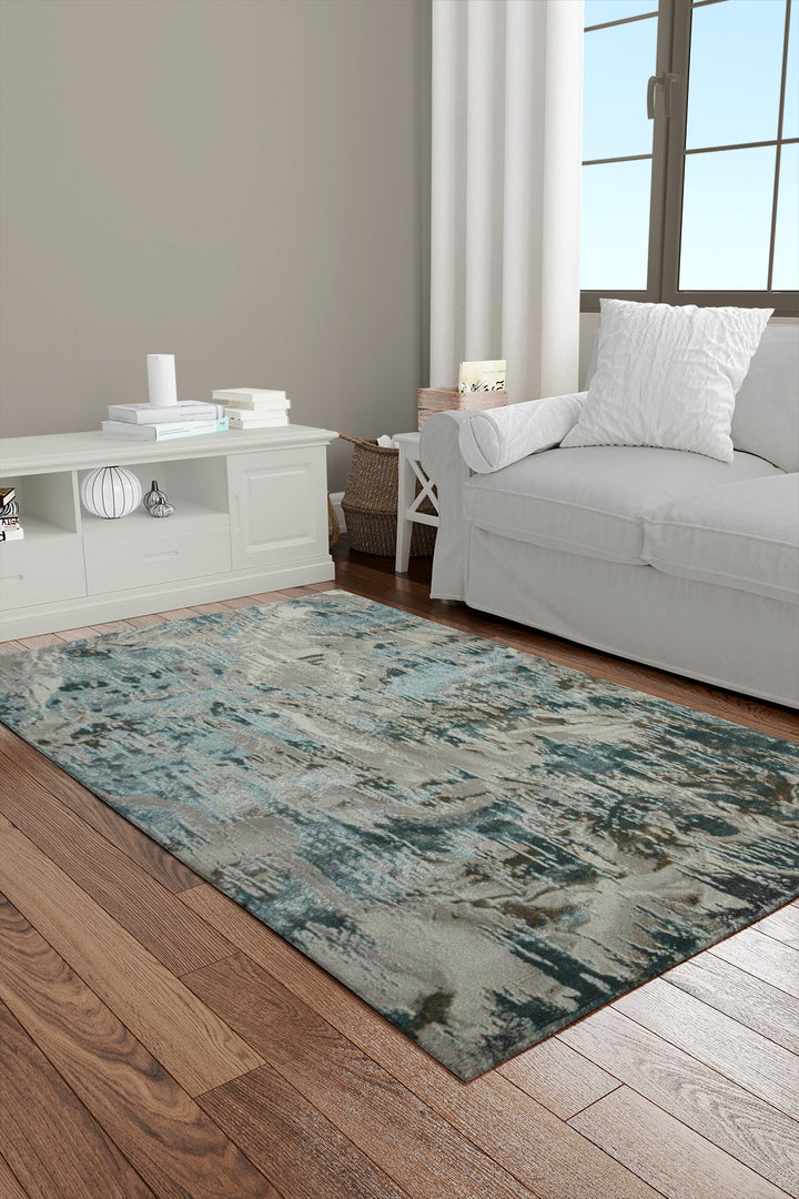 Turkish Matrix Rug - 3.9 x 5.5 FT - Contemporary Abstract Elegance with Premium Quality