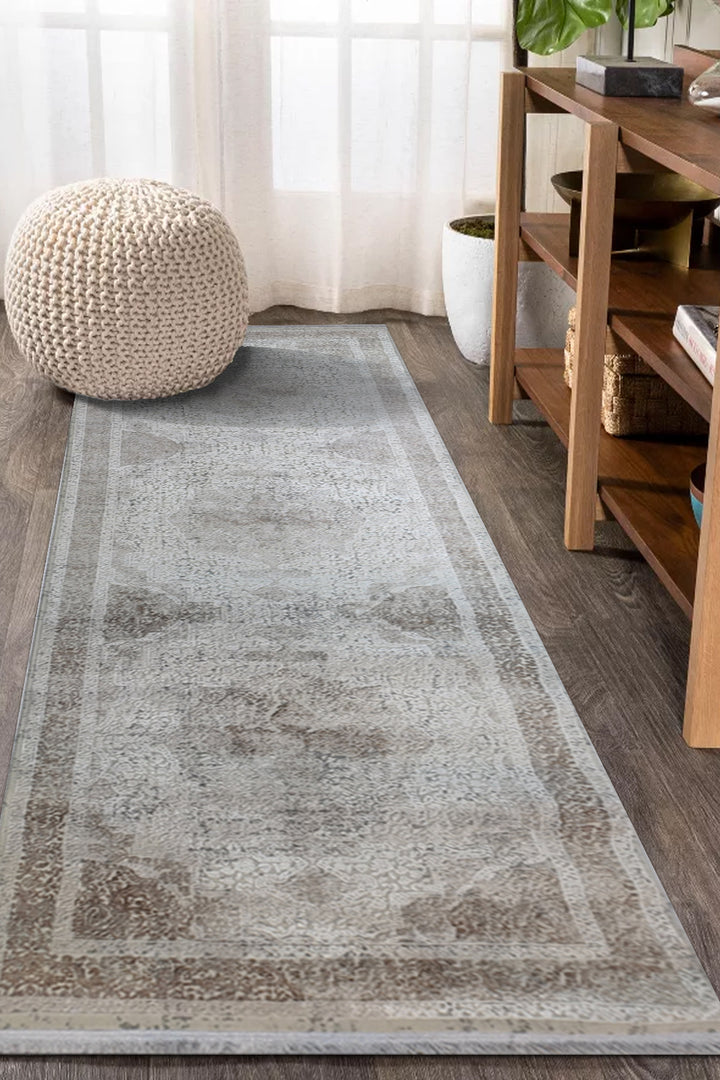 Premium Quality Turkish-Bamboo Rug - 3.2 x 9.8 FT - Gray  Superior Comfort, Modern Style Accent Rugs