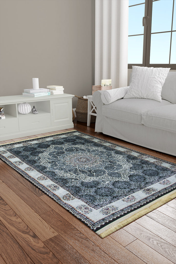 Classical Turkish Topaz Rug - 3.9 x 5.5 FT - Resilient Construction for Long-Lasting Use