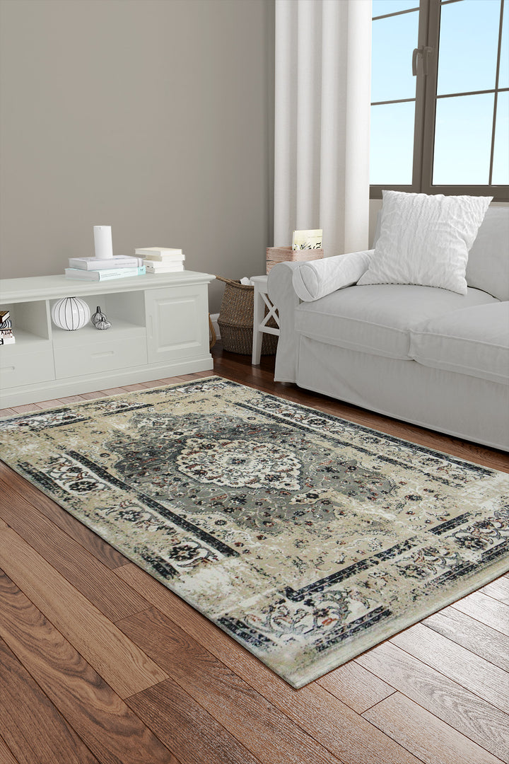 Turkish Allure Rug - 3.9 x 5.9 FT -  Gray - Elegant Woven Design with Premium Quality