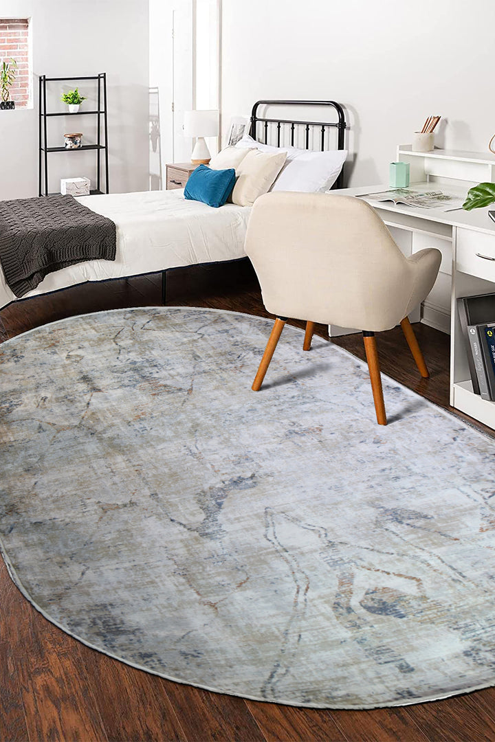 Turkish Modern Festival WD Oval Rug  - 9.1 x 15.7 FT - Gray -  Luxurious Woven Masterpiece 50% Off!