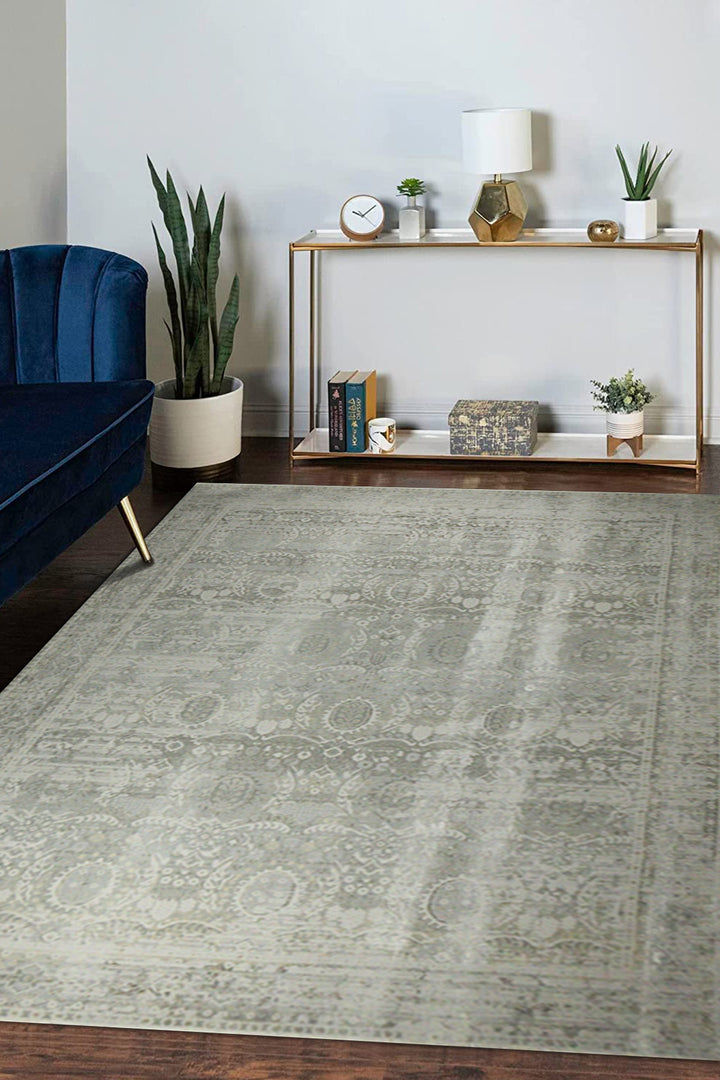 Turkish Modern Festival Plus Rug - 9.1 x 12.7 FT - Gray - Sleek and Minimalist for Chic Interiors