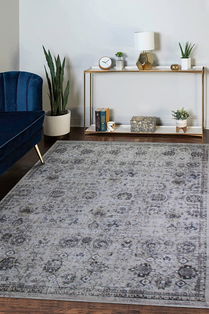 Turkish Modern  Festival Plus Rug - 6.5 x 9.5 FT - Gray - Superior Comfort, Modern Style Accent Rugs