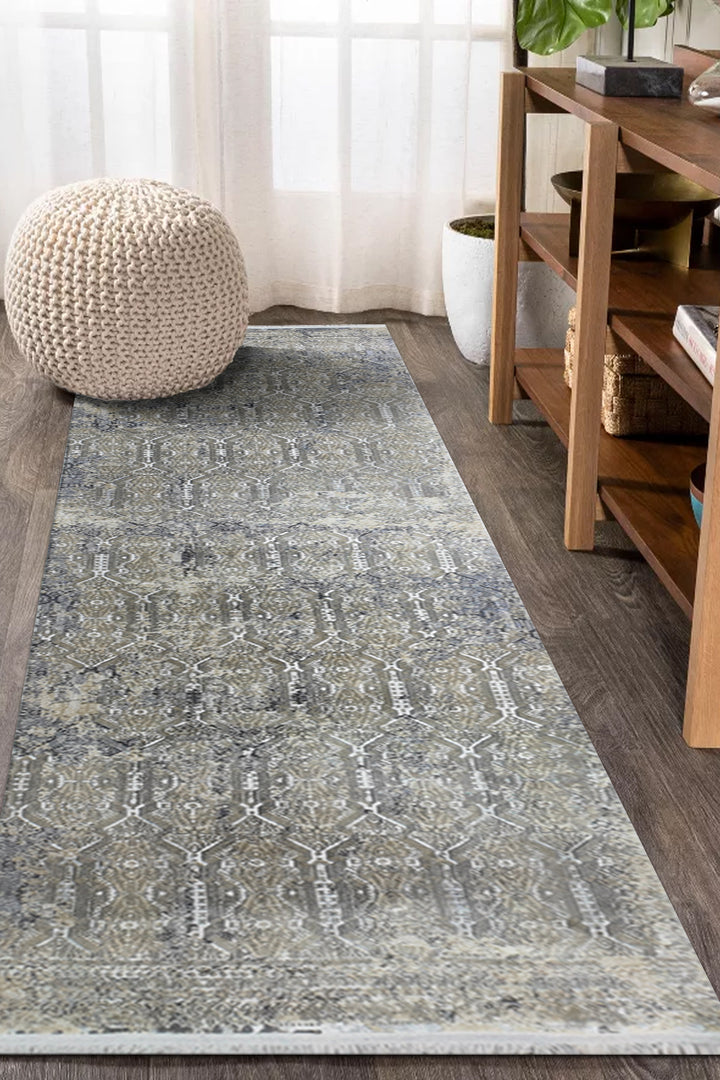 Turkish Premium  Voyage Rug - 2.6 x 9.8 FT - Gray  Superior Comfort, Modern Style Accent Rugs