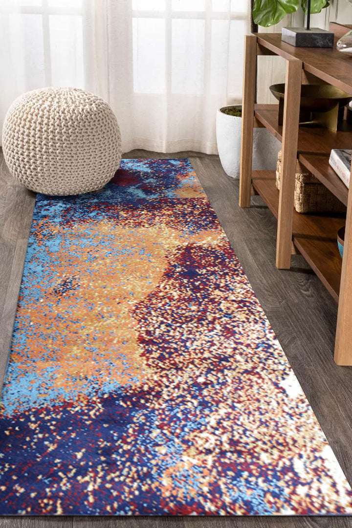 Turkish Modern  Festival Wd Rug  - 2.6 x 6.5 FT - Blue -  Luxurious Woven Masterpiece 50% Off!