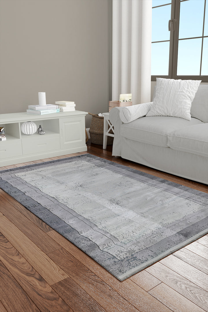 Premium Quality Turkish-Bamboo Rug - 3.2 x 6.5 FT - Gray  Superior Comfort, Modern Style Accent Rugs