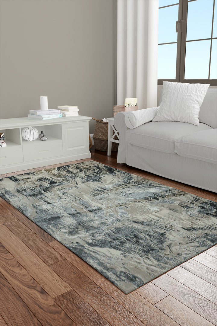 Turkish Matrix Rug - 3.9 x 5.5 FT - Contemporary Abstract Elegance with Premium Quality