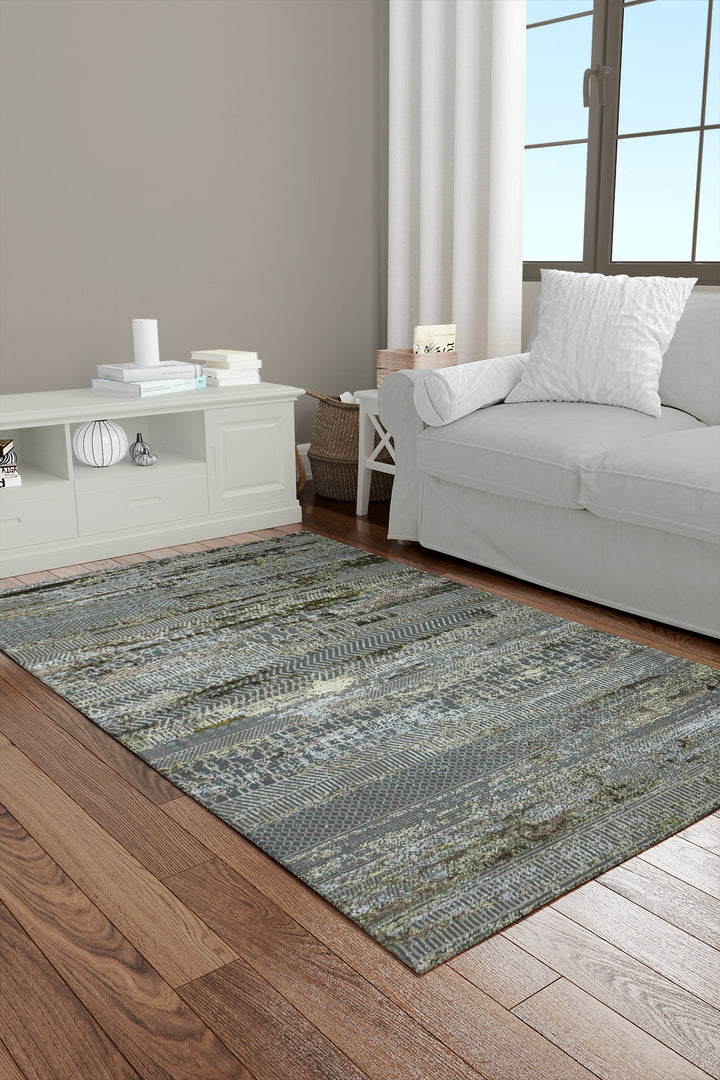 Turkish Matrix Rug - 3.9 x 5.5 FT - Contemporary Abstract Elegance with Premium Quality