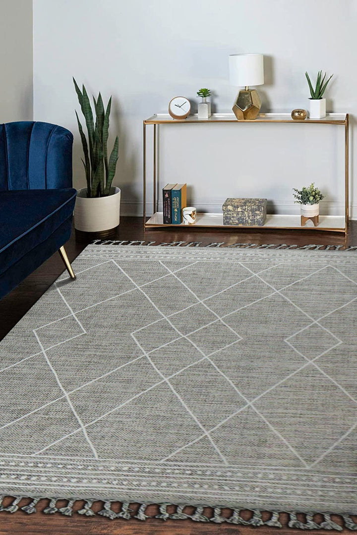 Turkish Modern  Festival WD Rug - Gray - 5.2 x 6.9 FT - Superior Comfort, Modern Style Accent Rug