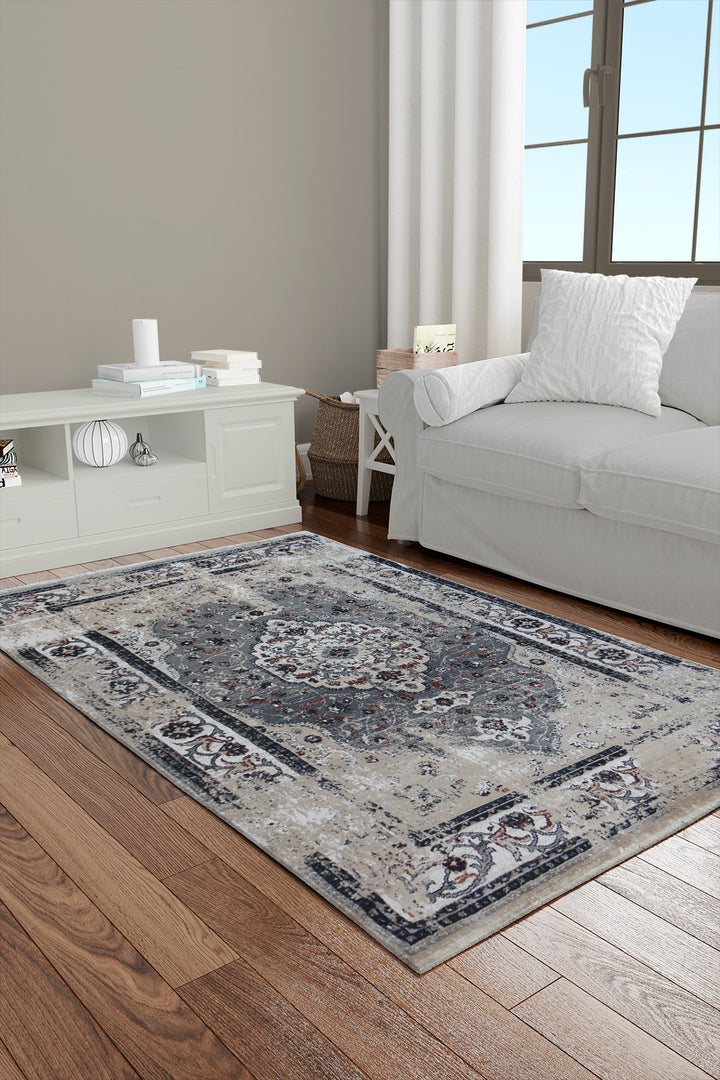 Turkish Allure Rug - 3.9 x 5.9  FT - Beige  Superior Comfort, Modern Style Accent Rugs