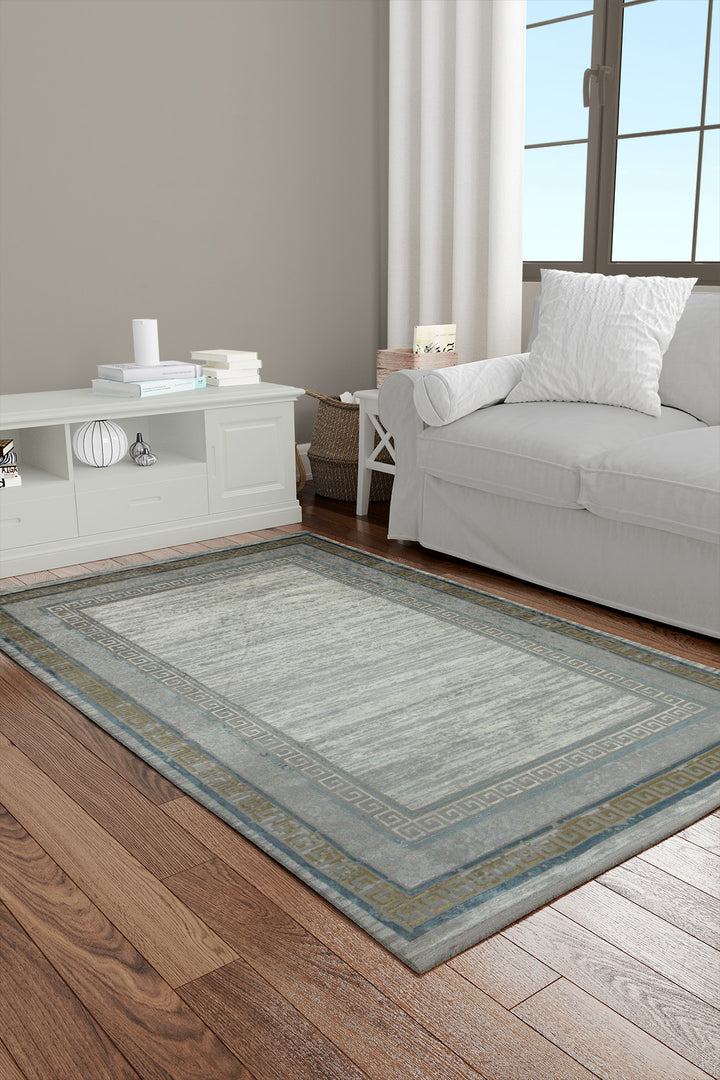 Turkish Premium Quality Voyage Rug - 3.9 x 5.9 FT - Blue - Resilient Construction for Long-Lasting Use