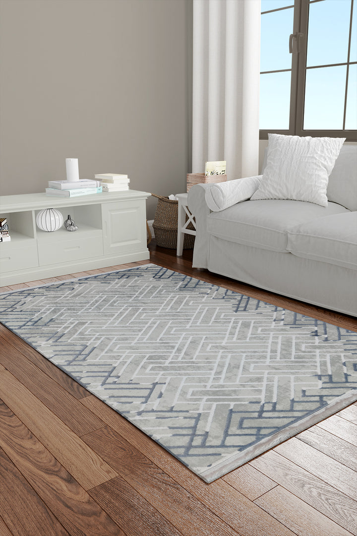 Irani Farsh E Firozeh-P Rug - 2.6 x 4.9  FT - Gray  Superior Comfort, Modern Style Accent Rugs