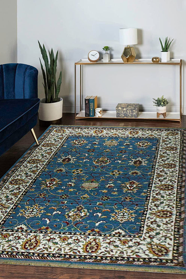 Iranian Rhyton Rugs-Wd Rug - 6.5 x 9.8 FT - Blue - Resilient Construction for Long-Lasting Use