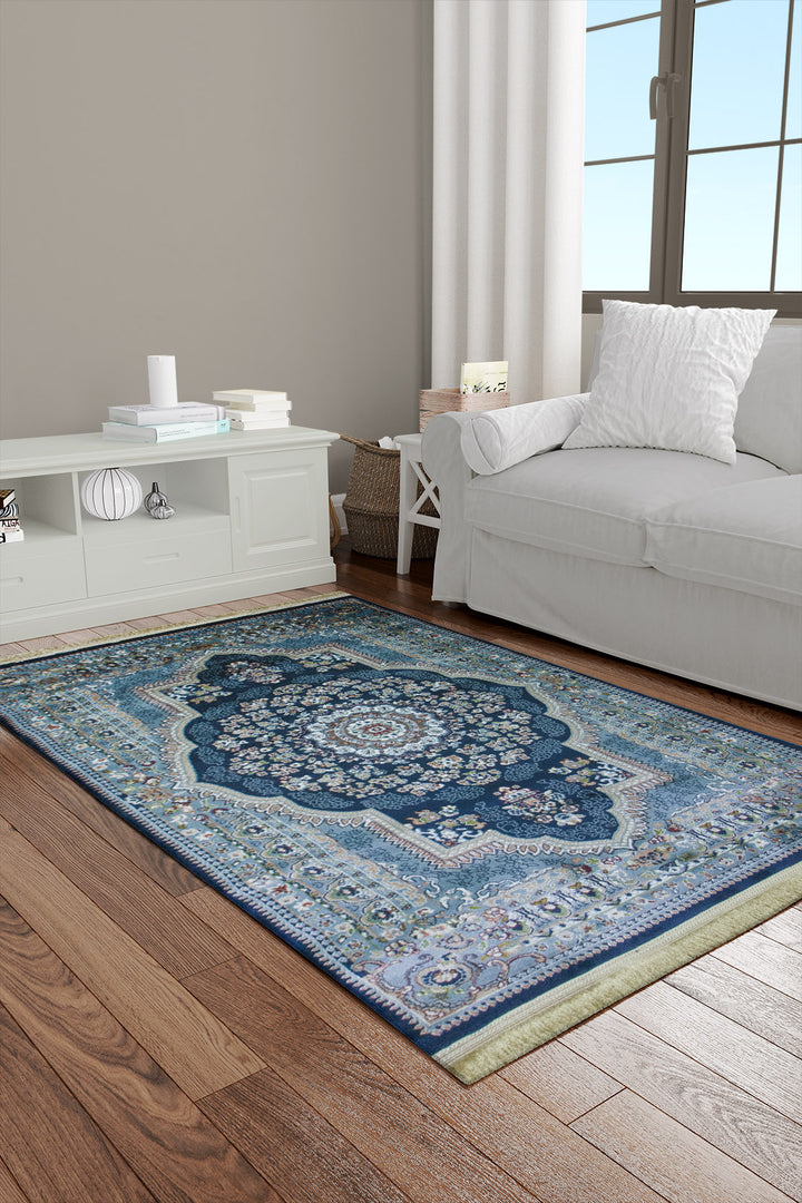 Classical Turkish Topaz Rug - 3.2 x 4.9 FT - Resilient Construction for Long-Lasting Use