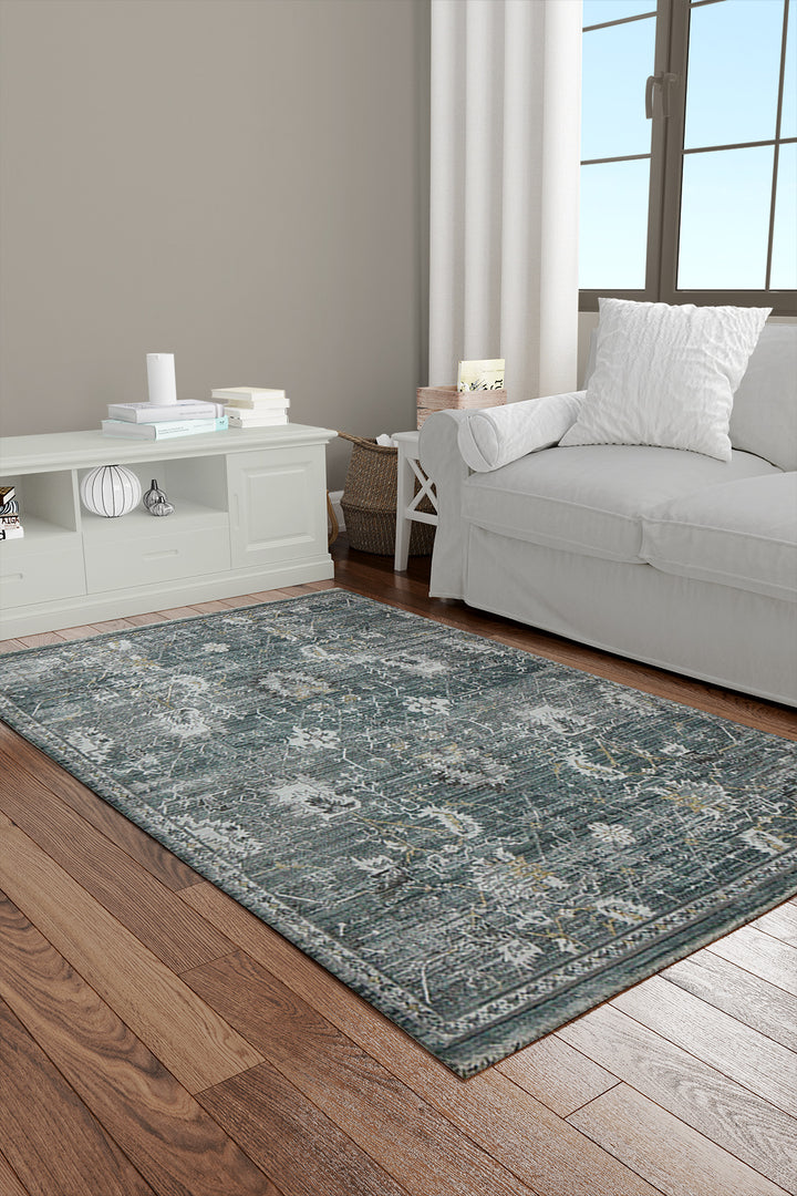 Turkish Modern  Festival Plus Rug - 3.9 x 5.4 FT - Blue - Superior Comfort, Modern Style Accent Rugs