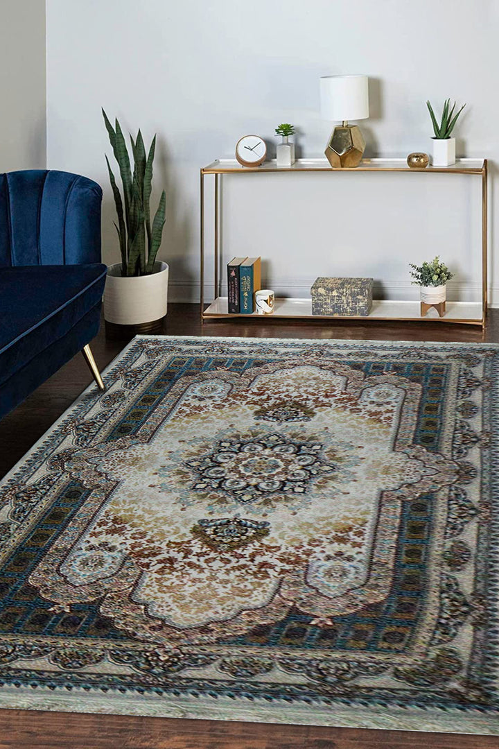 Iranian Premium Quality Al Borz Rug - 6.5 x 9.8 FT - Gray - Resilient Construction for Long-Lasting Use