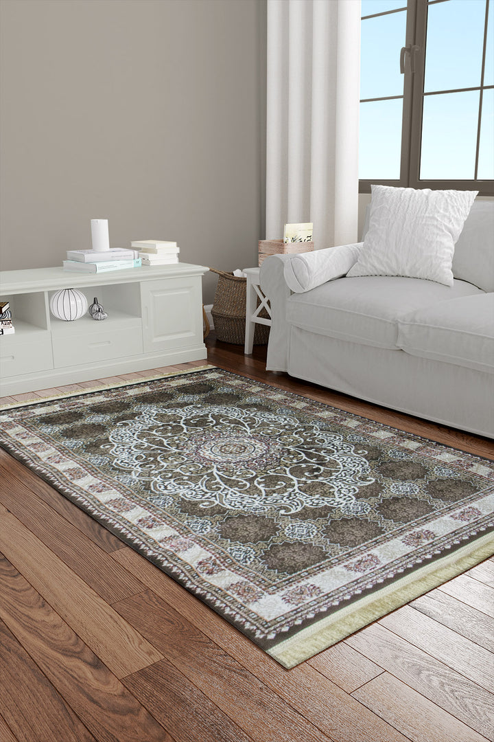 Classical Turkish Topaz Rug - 3.2 x 4.9 FT - Brown - Resilient Construction for Long-Lasting Use