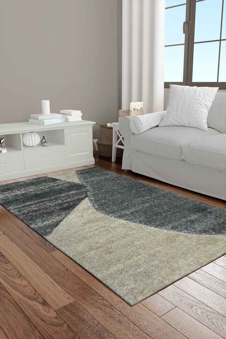 Turkish Shaggy Carlifornia Rug - 3.9 x 5.5 FT - Beige -Fluffy and Durable Floor Rug