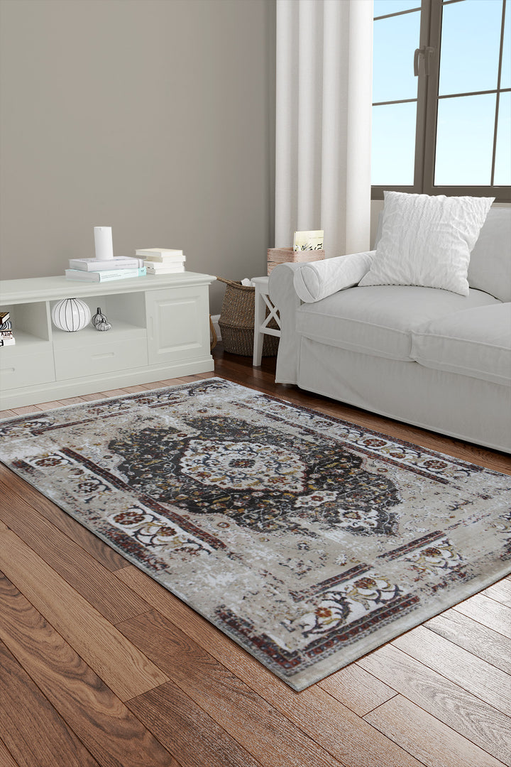 Turkish Allure Rug - 3.9 x 5.9  FT - Beige  Superior Comfort, Modern Style Accent Rugs