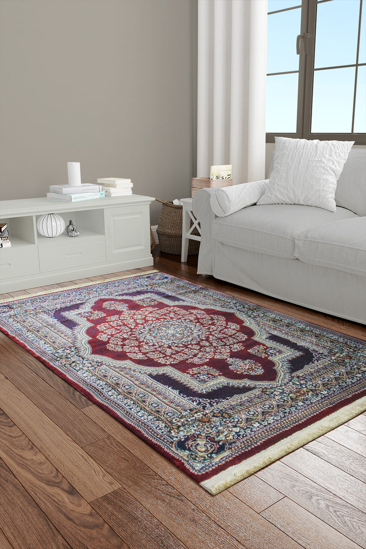 Classical Turkish Topaz Rug - 3.9 x 5.5 FT - Resilient Construction for Long-Lasting Use