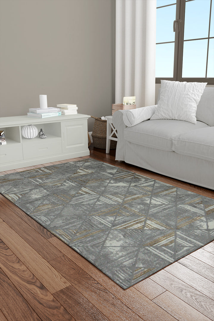 Turkish Modern Festival 1 - 2.6 x 4.9 FT - Gray - Sleek and Minimalist for Chic Interiors