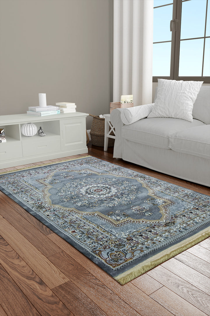 Classical Turkish Topaz Rug - 3.2 x 4.9 FT - Resilient Construction for Long-Lasting Use