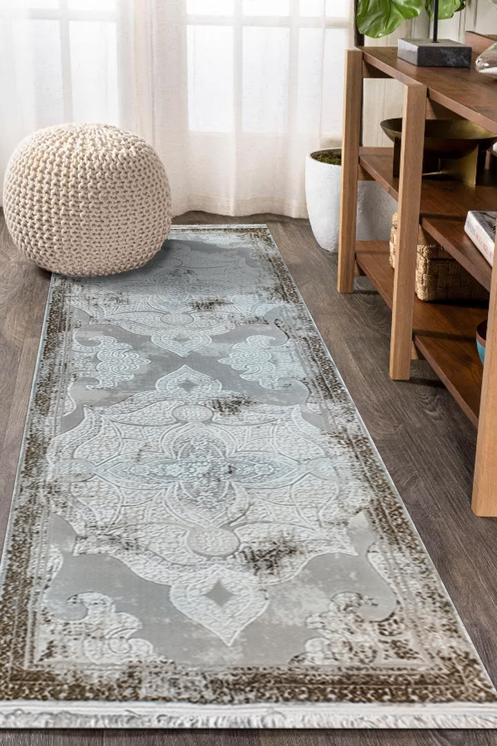 Turkish Modern Festival-1 Rug - 2.6 x 8.2  FT - Beige  Superior Comfort, Modern Style Accent Rugs