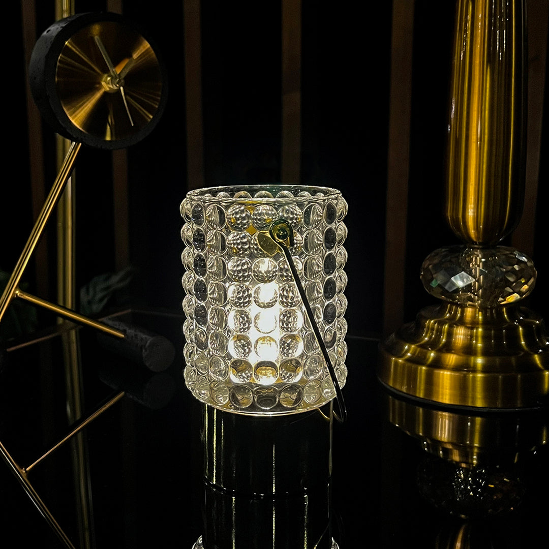 Cordless Crystal Lamp, Mini Crystal Table Lamp for Home Decor