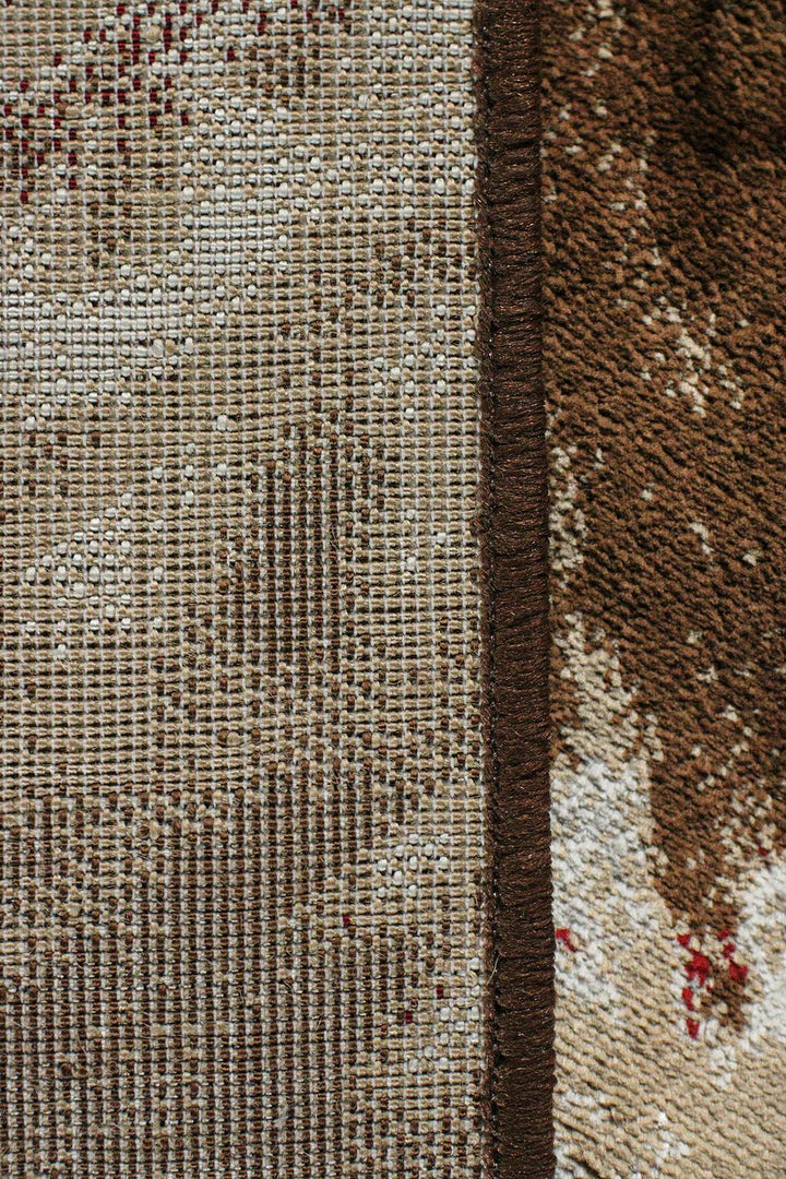 Turkish Modern Treasure Rug - 6.5 x 9.5 FT - Brown - Sleek and Minimalist for Chic Interiors