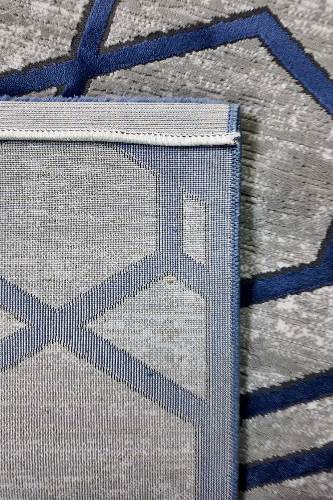 Turkish Modern Festival-1 Rug - 6.5 x 9.5  FT - Gray and Blue  Superior Comfort, Modern Style Accent Rugs