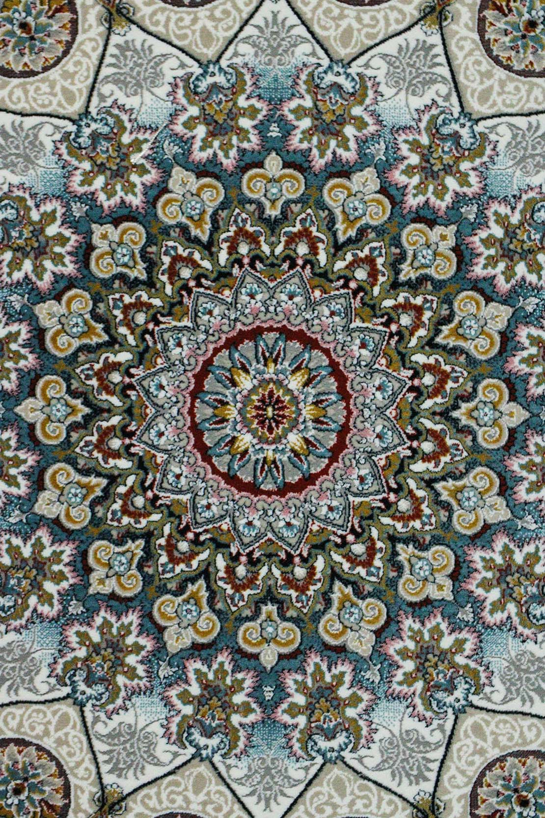 Iranian Premium Quality Authentic 1500 Rug - 6.5 x 9.8 FT - Blue and Cream - Resilient Construction for Long-Lasting Use