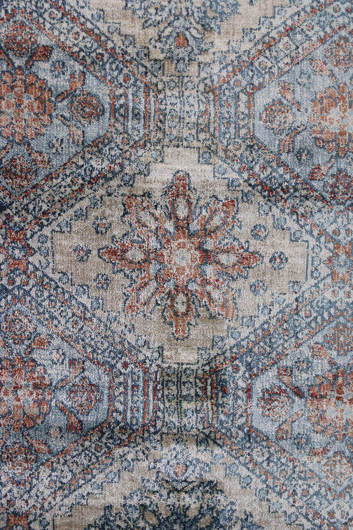 Turkish Modern  Festival Wd Rug  - 2.6 x 3.9 FT - Blue -  Luxurious Woven Masterpiece 50% Off!