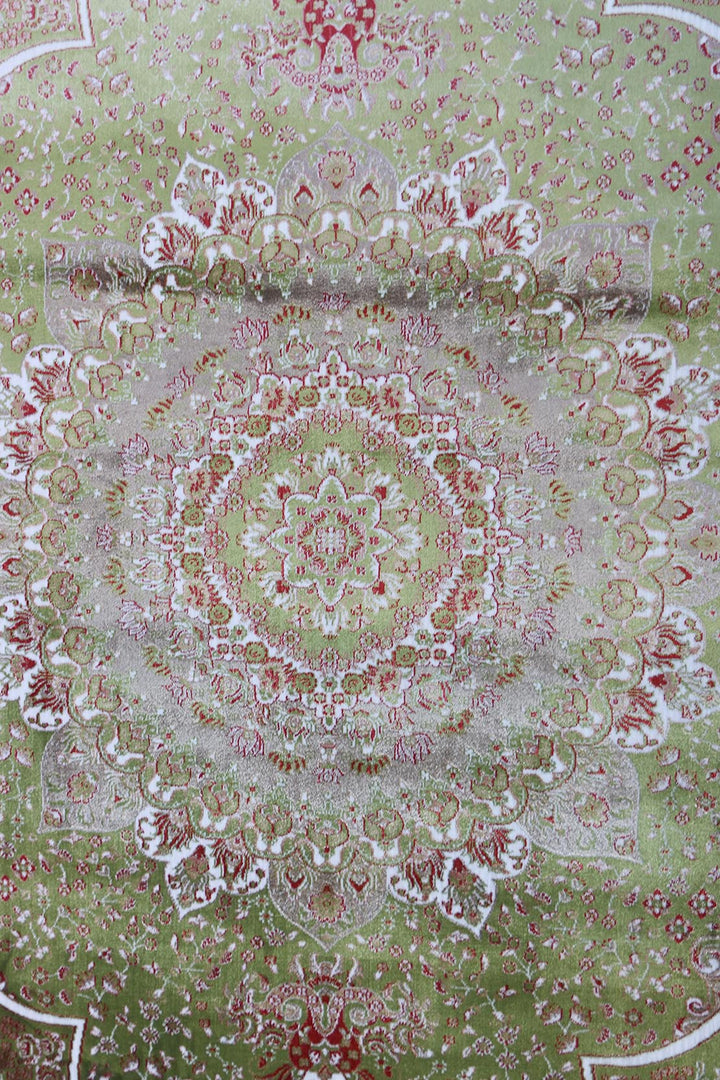 Turkish Modern  Festival Wd Rug  - 6.5 x 9.8 FT - Green -  Luxurious Woven Masterpiece 50% Off!