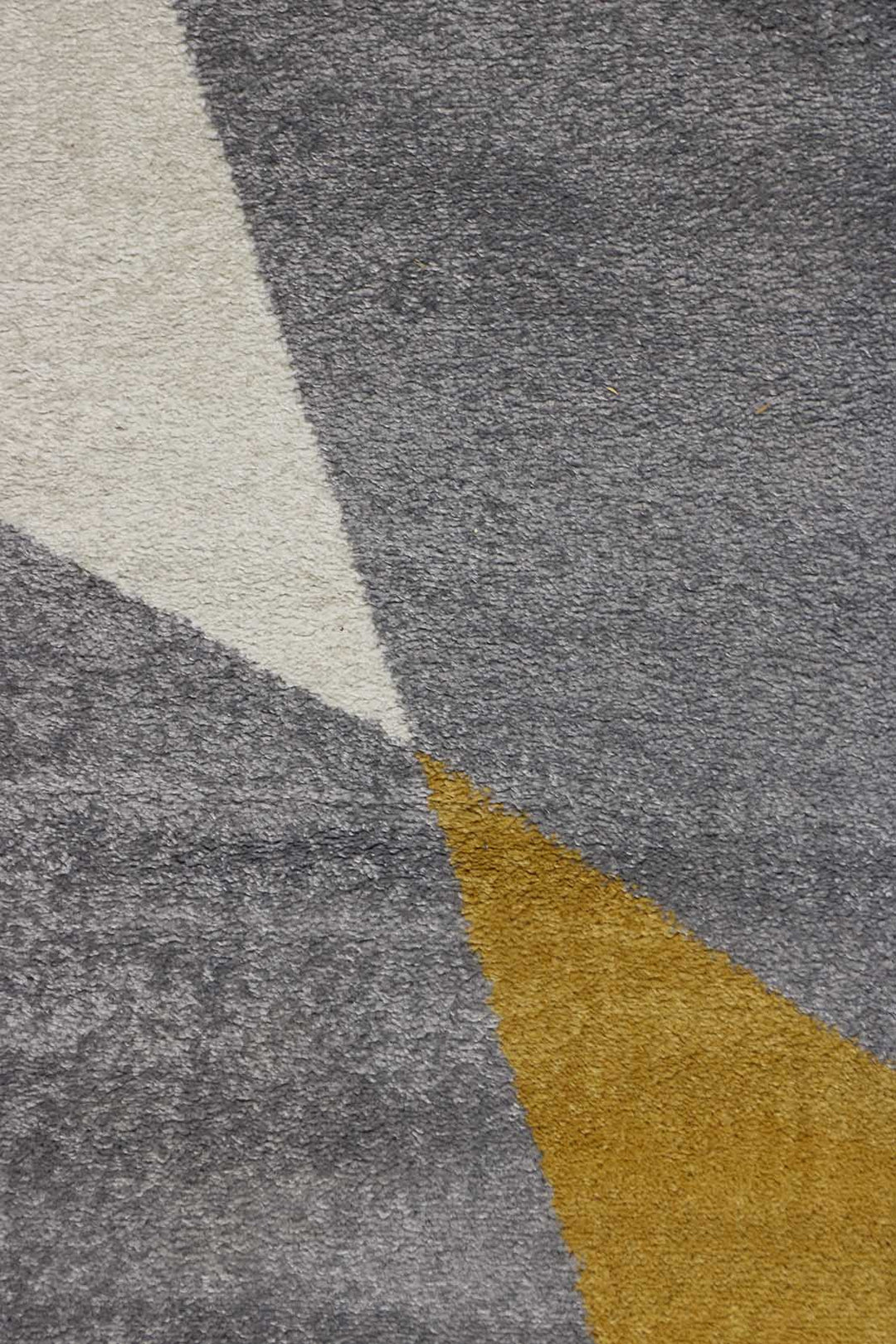 Turkish Modern Festival WD Rug - 4.9 x 6.5 FT - Gray and Yellow - Sleek and Minimalist for Chic Interiors