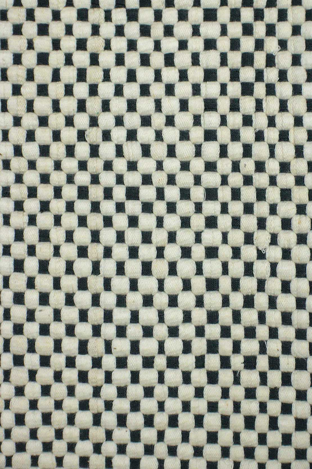 Hand Woven Modern Khaddi Rug - 3.9 x 5.9 FT - White and Black