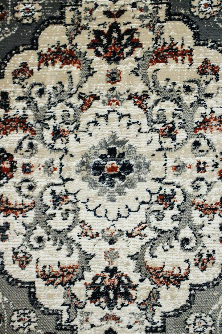 Turkish Allure Rug - 3.9 x 5.9 FT -  Gray - Elegant Woven Design with Premium Quality