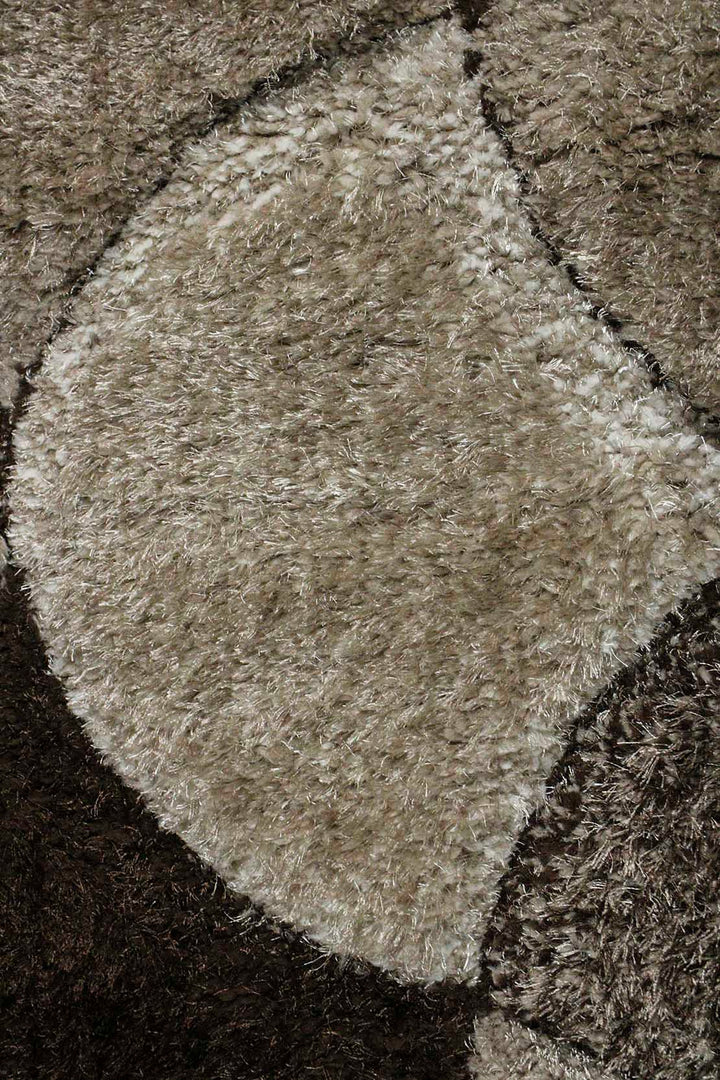 Turkish Shaggy Carlifornia Rug - 3.9 x 5.5 FT - Brown -Fluffy and Durable Floor Rug