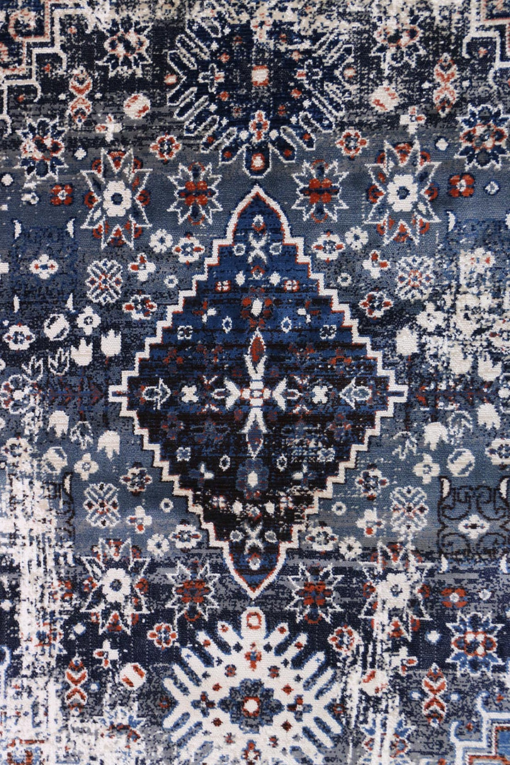 Turkish Allure Rug - 4.9 x 7.8 FT -  Blue - Elegant Woven Design with Premium Quality