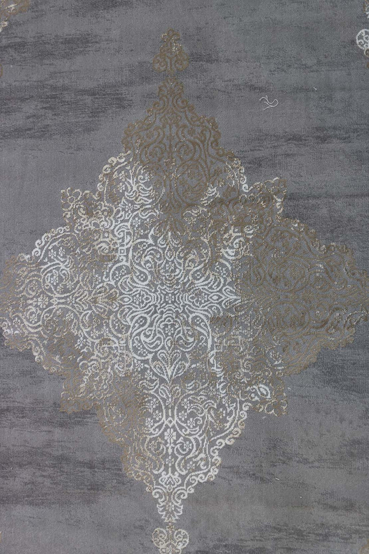 Turkish Modern  Festival Wd Rug  - 5.2 x 9.8 FT - Gray -  Luxurious Woven Masterpiece 50% Off!