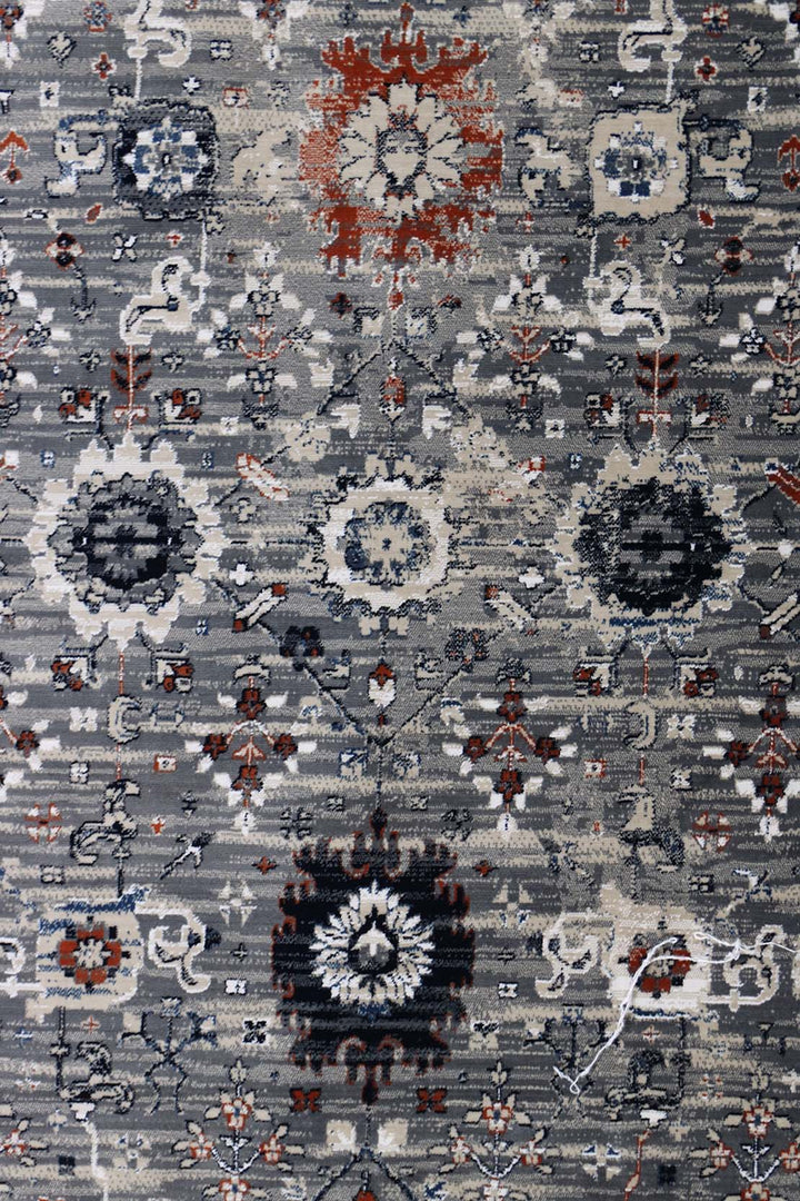 Turkish Allure Rug - 6.5 x 9.8 FT -  Gray - Elegant Woven Design with Premium Quality