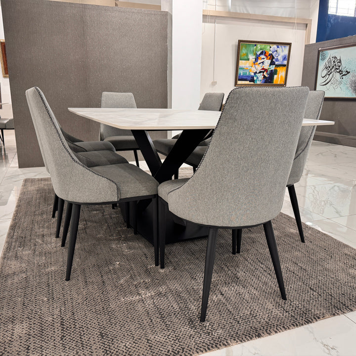 Noir Dining Table 4043 (Dining Table + 8 chairs)