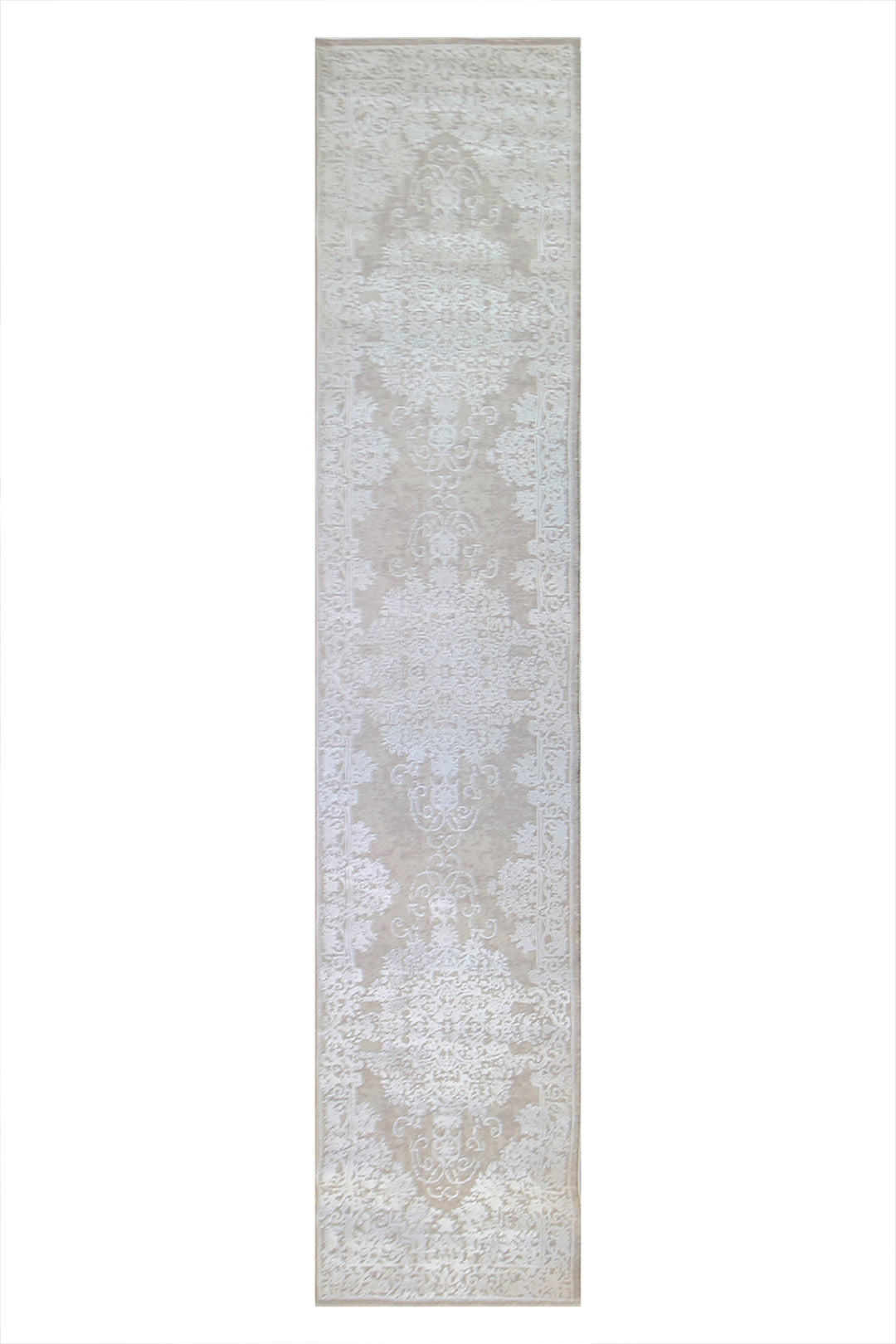 Turkish Modern  Festival Wd Rug  - 2.2 x 11.9 FT - Beige -  Luxurious Woven Masterpiece 50% Off!