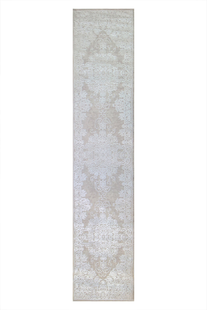 Turkish Modern  Festival Wd Rug  - 2.2 x 11.9 FT - Beige -  Luxurious Woven Masterpiece 50% Off!